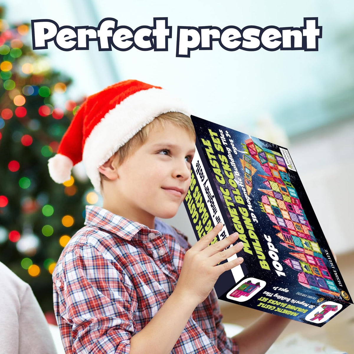 Desire Deluxe Magnetic Tiles Building Blocks Set Toy for Girls & Boys 3+ Year - Educational Magnet Stem Learning Construction Toy Preschool Brain Development Toy for Kids, Birthday Gift, 100pc