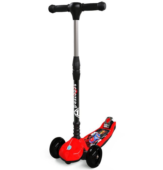 Desire Deluxe - Wheel Kids Kick Scooter Foldable Design Micro LED Light Up 3 Wheels For Children Age 5 - 9 Y