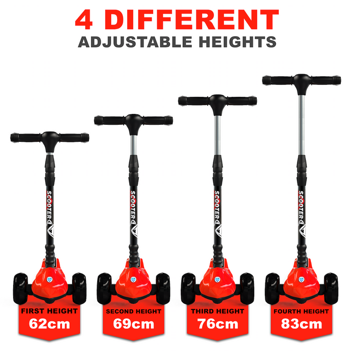 Desire Deluxe - Wheel Kids Kick Scooter Foldable Design Micro LED Light Up 3 Wheels For Children Age 5 - 9 Y