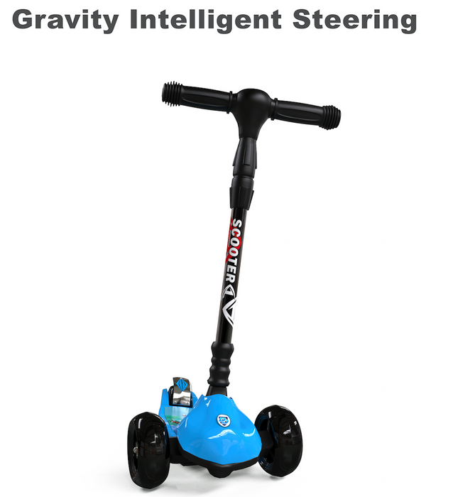Desire Deluxe - Three Wheel Kids Kick Scooter Foldable Design Micro LED Light Up 3 Wheels For Children Age 5 - 9 Y