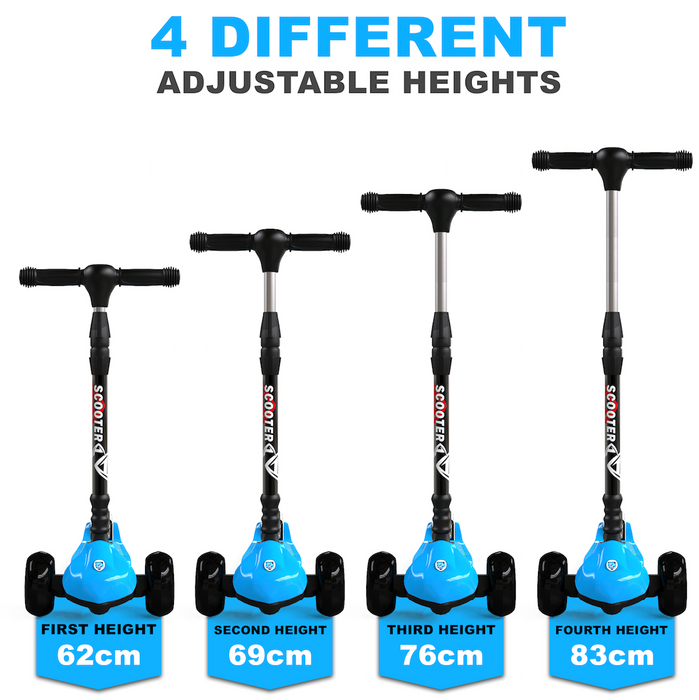 Desire Deluxe - Three Wheel Kids Kick Scooter Foldable Design Micro LED Light Up 3 Wheels For Children Age 5 - 9 Y