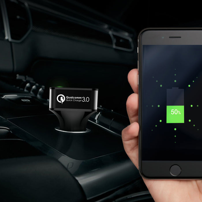 TechStone - Quick Charge 3.0 Car Charger 36W 2 USB Adaptor Fast Charger Iph: 6 7 8 X XS XR Galaxy S9 S8 S7 etc