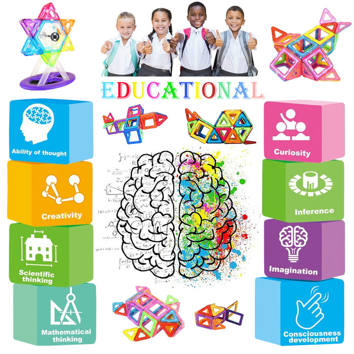Desire Deluxe - Magnetic Building Blocks Educational Gift 94PC Kids Magnetics Construction Block Games Creativity