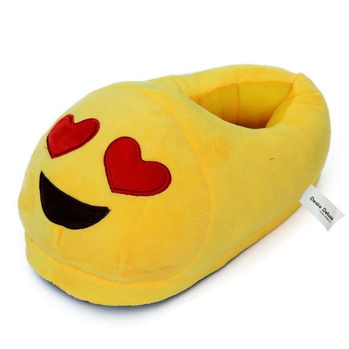 <transcy>Pantofole da interno con emoticon occhio di cuore</transcy>