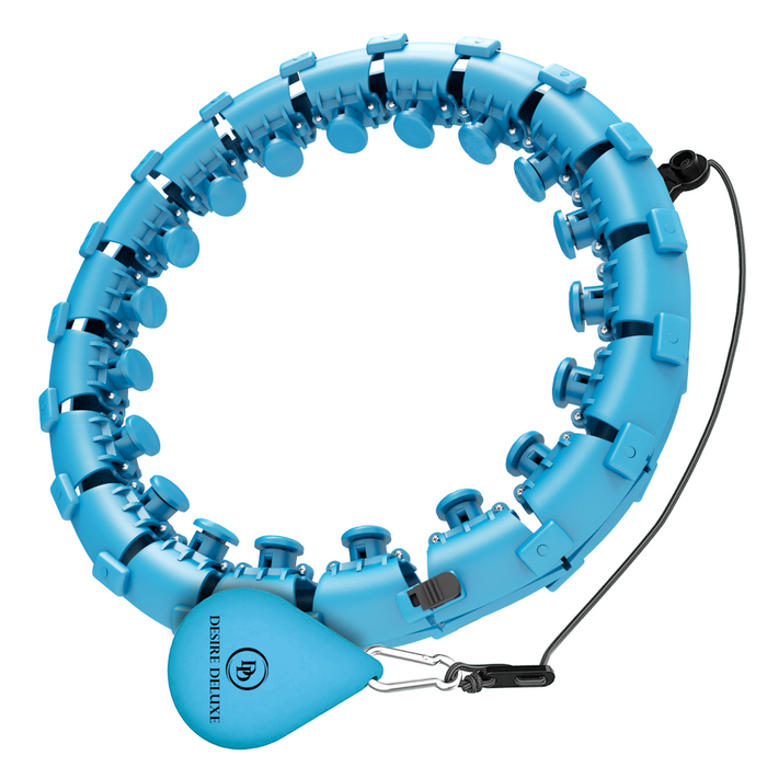 Desire Deluxe - Weighted Hula Hoop Premium Infinity Smart Hoops Detachable Ring 360 Degree Spinning Ball with Weight Lagoon Blue