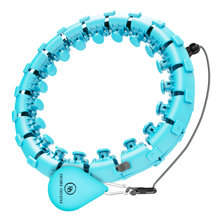 Desire Deluxe - Copy of Weighted Hula Hoop Premium Infinity Smart Hoops Detachable Ring 360 Degree Spinning Ball with Weight Ivory/Blue