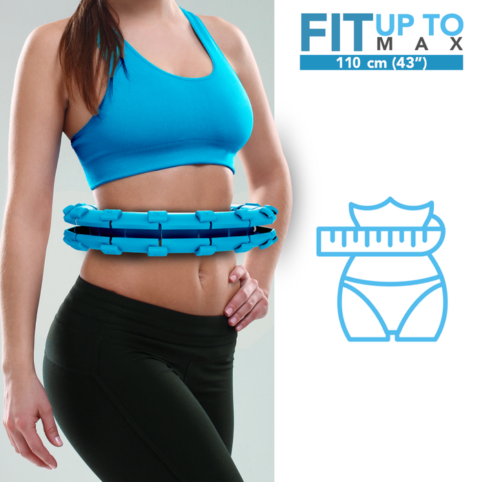 Desire Deluxe - Weighted Hula Hoop Premium Infinity Smart Hoops Detachable Ring 360 Degree Spinning Ball with Weight Lagoon Blue