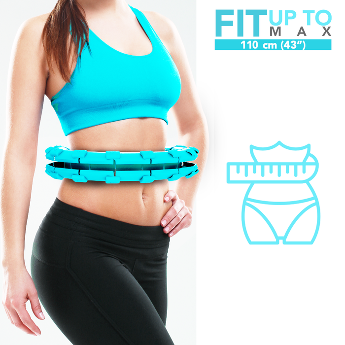 Desire Deluxe - Copy of Weighted Hula Hoop Premium Infinity Smart Hoops Detachable Ring 360 Degree Spinning Ball with Weight Ivory/Blue