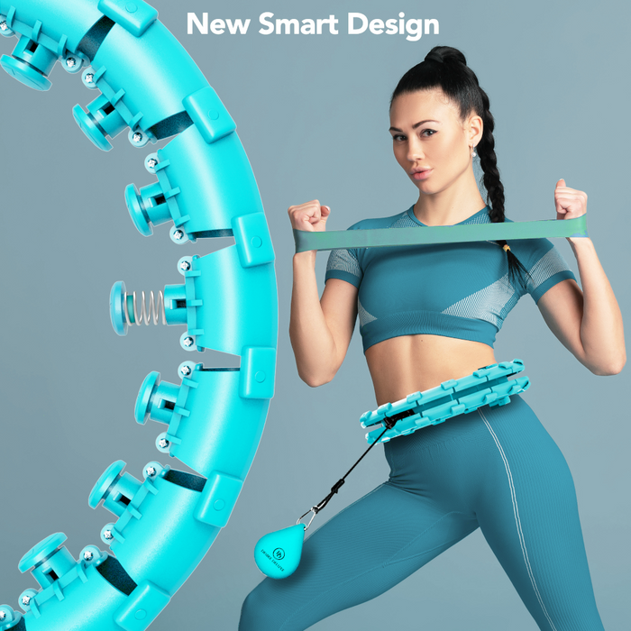 Desire Deluxe - Copy of Weighted Hula Hoop Premium Infinity Smart Hoops Detachable Ring 360 Degree Spinning Ball with Weight Ivory/Blue