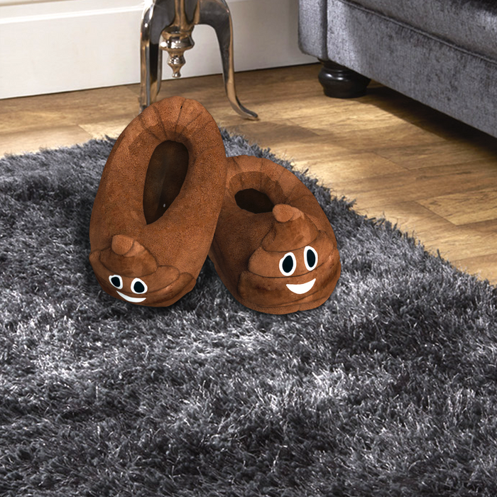 <transcy>Pantofole da interno peluche Poo Emoticon</transcy>
