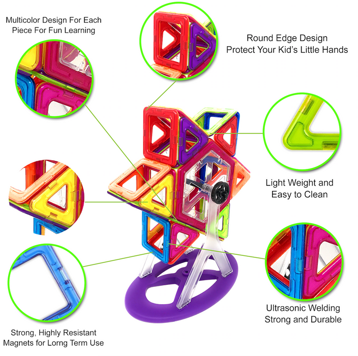 Desire Deluxe - Magnetic Building Blocks Educational Gift 94PC Kids Magnetics Construction Block Games Creativity