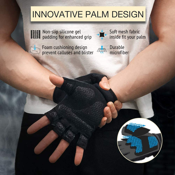 Desire Deluxe - Unisex Workout Gloves, Best Exercise Gloves for Weight Lifting, Cycling, Gym, Training, Breathable & Snug fit