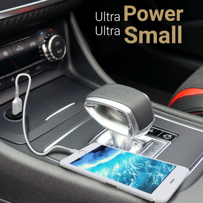 TechStone - Dual USB Car Charger Mini Adapter 2-in-1 Portable Charge Plug-In Smartphones Tablets USB-Powered Dev