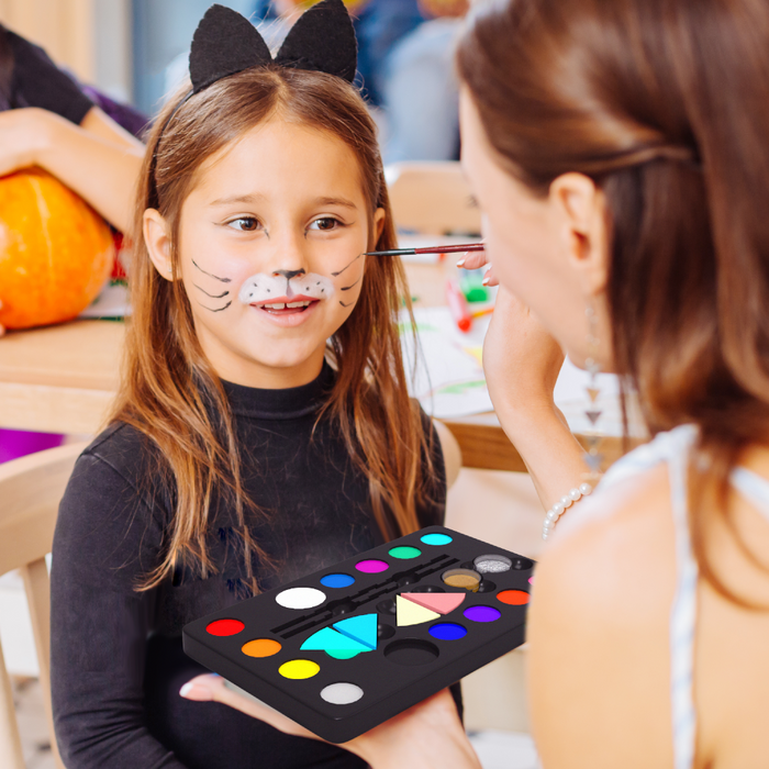 Desire Deluxe - Face Paints for Children Make Up Set Body Painting Palette Kit Inc: Glitter Stencil Tattoo for Kids