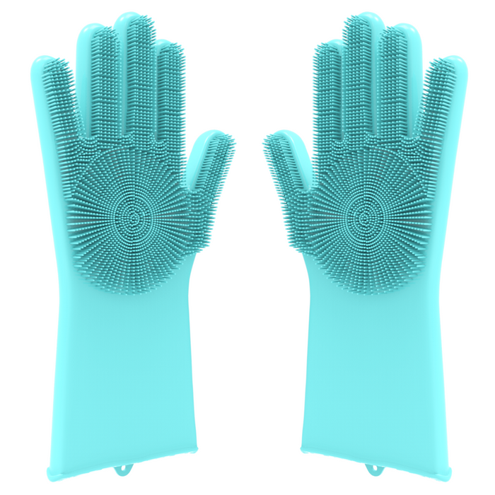 Desire Deluxe - Magic Silicone Gloves Dishwashing Glove Scrubber for Washing Dish, Kitchen, Bathroom