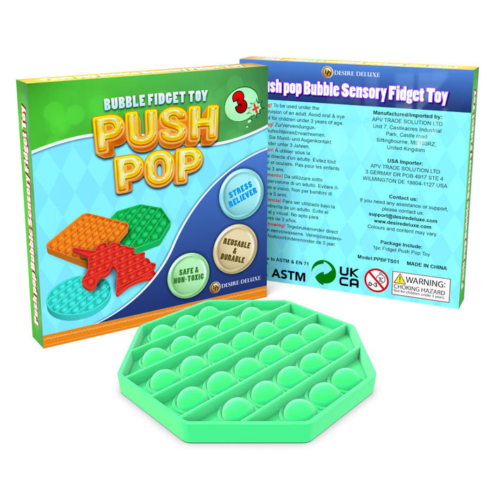 Desire Deluxe - Pop It Fidget Toys Pack for Kids - Sensory Anxiety Stress Relief Push Pop Autism Toy