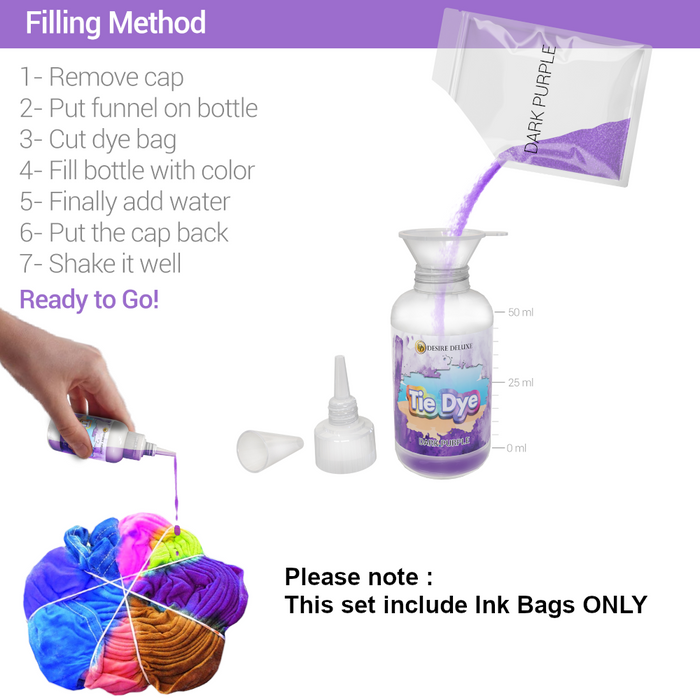 Desire Deluxe - Set of 9 Colours Ink for Tie Dye