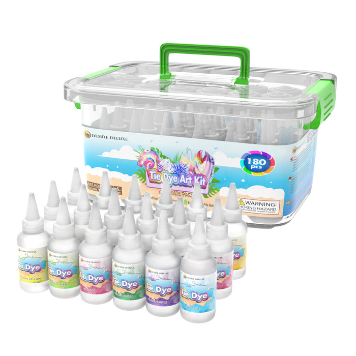 Desire Deluxe - Tie Dye Kit – Set of 18 Colours Ink Tie-Dye Kits for Dyeing Fabric, Clothes – Creative Art Craft Games
