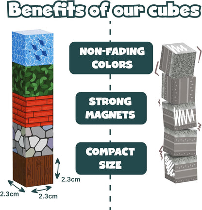 Desire Deluxe Magnetic Building Blocks Montessori Construction Cubes for 3+ Years Toys, Educational Magnetic Tiles Block for Girls & Boys - Birthday Gift