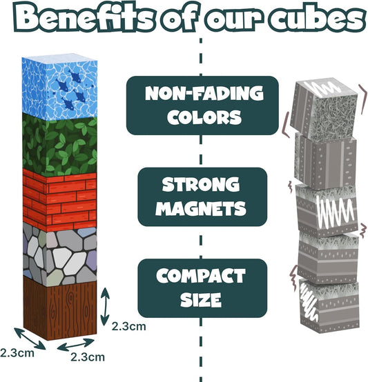 Desire Deluxe Magnetic Building Blocks Montessori Construction Cubes for 3+ Years Toys, Educational Magnetic Tiles Block for Girls & Boys - Birthday Gift