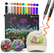Desire Deluxe Acrylic Paint Pens for Rock Painting, Stone, Ceramic, Glass, Wood, Canvas – Set of 12 Non Toxic Water Based Markers - Great Artists Painting Supplies