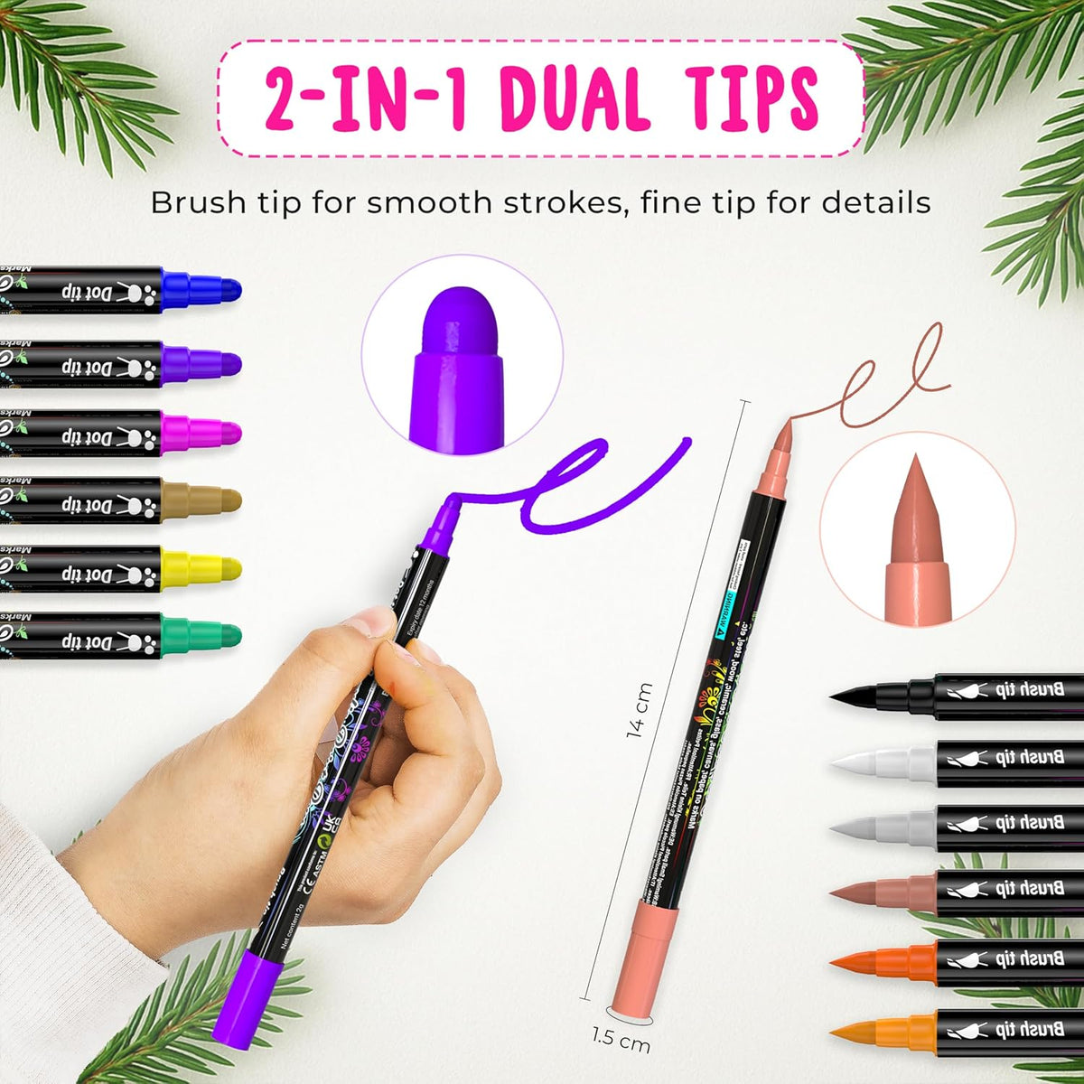 Desire Deluxe Acrylic Paint Pens for Rock Painting, Stone, Ceramic, Glass, Wood, Canvas – Set of 12 Non Toxic Water Based Markers - Great Artists Painting Supplies