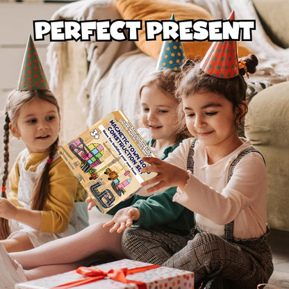 Desire Deluxe Magnetic Building Tiles Road Blocks - Magnet Crane Car Set for Kids, Educational Preschool STEM Learning Montessori Construction Toddler Toy for Boys & Girls 3+ Year Birthday