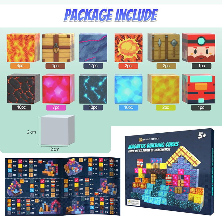 Magnetic Cubes for Kids – 3D Building Blocks STEM Toys, Montessori Magnetic Building Blocks for Toddlers, Preschool Learning Toys, Creative Construction Toys for Boys & Girls Ages 3+
