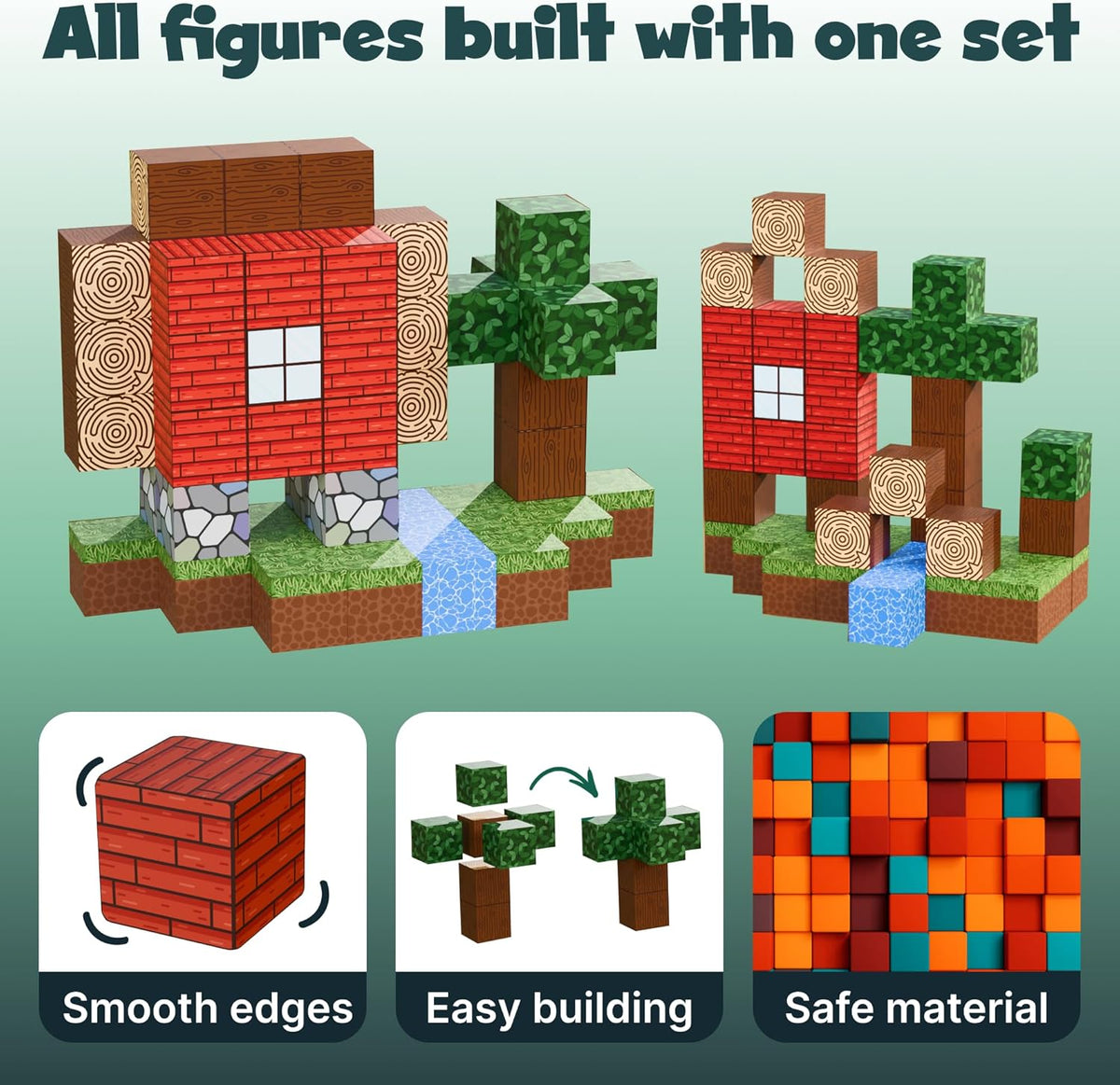 Desire Deluxe Magnetic Building Blocks Montessori Construction Cubes for 3+ Years Toys, Educational Magnetic Tiles Block for Girls & Boys - Birthday Gift