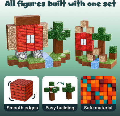 Desire Deluxe Magnetic Building Blocks Montessori Construction Cubes for 3+ Years Toys, Educational Magnetic Tiles Block for Girls & Boys - Birthday Gift