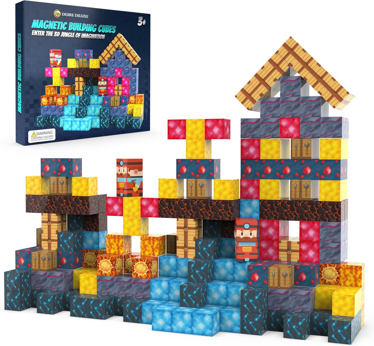 Magnetic Cubes for Kids – 3D Building Blocks STEM Toys, Montessori Magnetic Building Blocks for Toddlers, Preschool Learning Toys, Creative Construction Toys for Boys & Girls Ages 3+