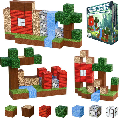 Desire Deluxe Magnetic Building Blocks Montessori Construction Cubes for 3+ Years Toys, Educational Magnetic Tiles Block for Girls & Boys - Birthday Gift