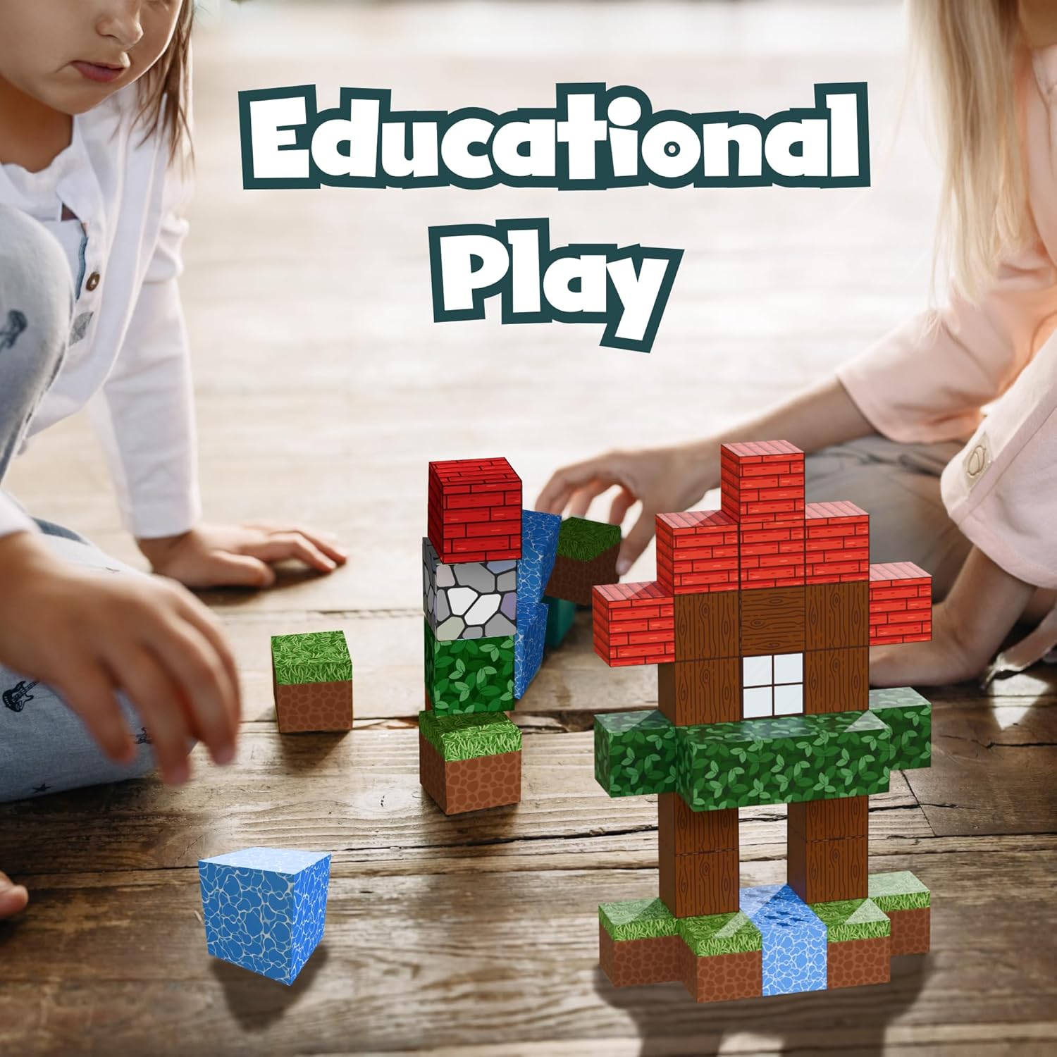 Desire Deluxe Magnetic Building Blocks Montessori Construction Cubes for 3+ Years Toys, Educational Magnetic Tiles Block for Girls & Boys - Birthday Gift