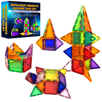 Magnetic Tiles Building Blocks Toy - STEM Educational Magnetic Blocks for Kids, Creativity Preschool Learning Sensory Montessori Toddler Magnetical Toys for Boys & Girls 3+ Years Old - 42pc