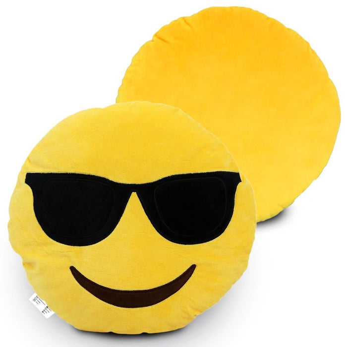 <transcy>Gelbe runde Sonnenbrille Emoticon Kissen</transcy>