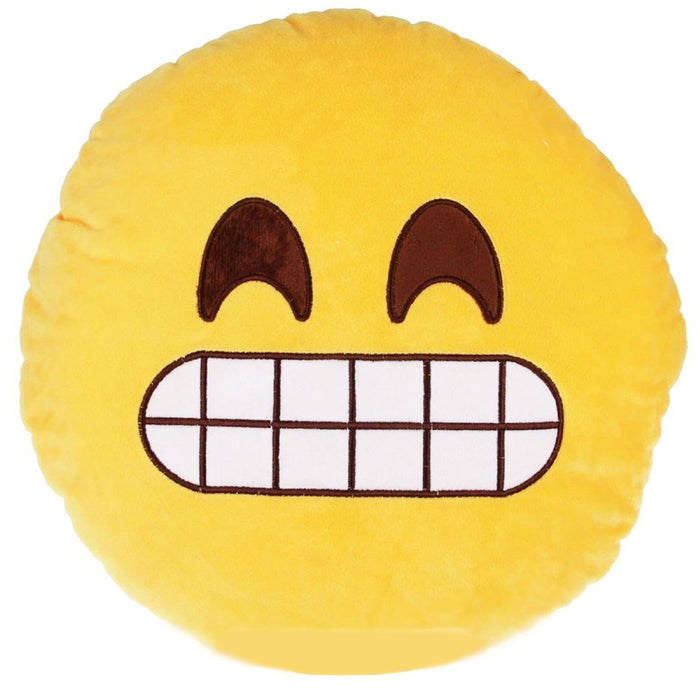<transcy>Cojín Emoticono Sonrisa Queso Redondo Amarillo</transcy>