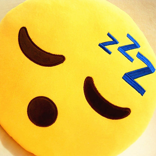 <transcy>Schlafendes gelbes rundes Emoticon-Kissen</transcy>