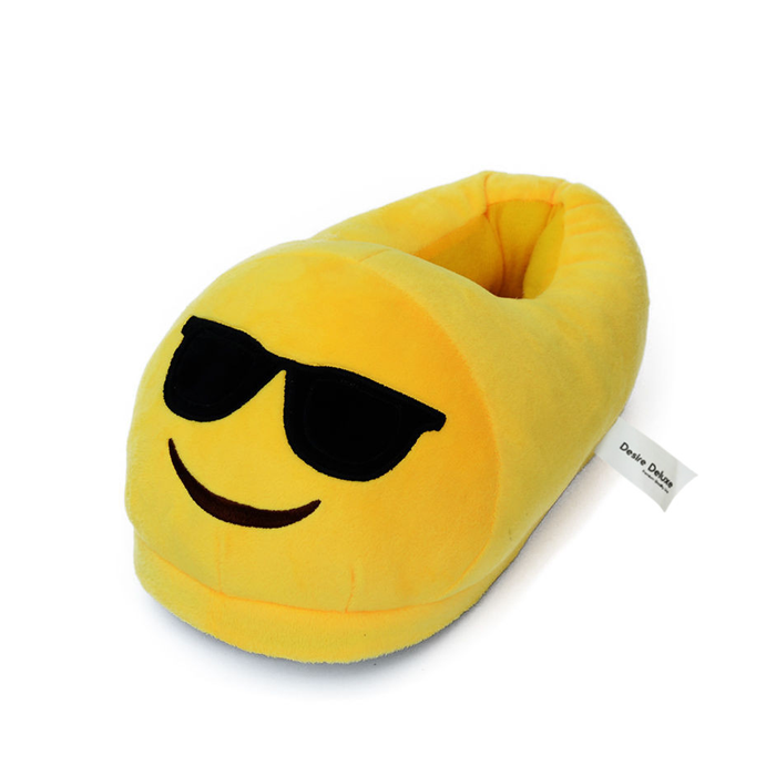 Desire Deluxe - Emojis Slippers Sunglasses Novelty Unisex Adult Emoti Sunglasse Plush Indoor Slippers One Size 5-8.5