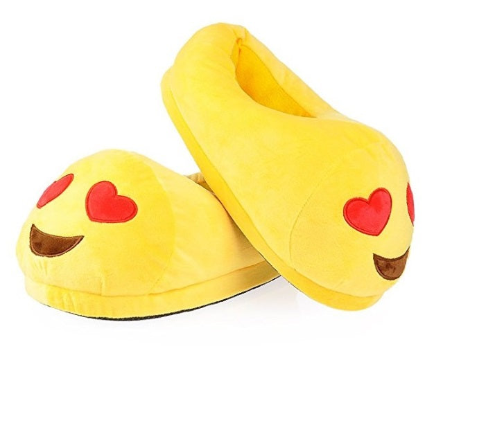 <transcy>Pantofole da interno con emoticon occhio di cuore</transcy>