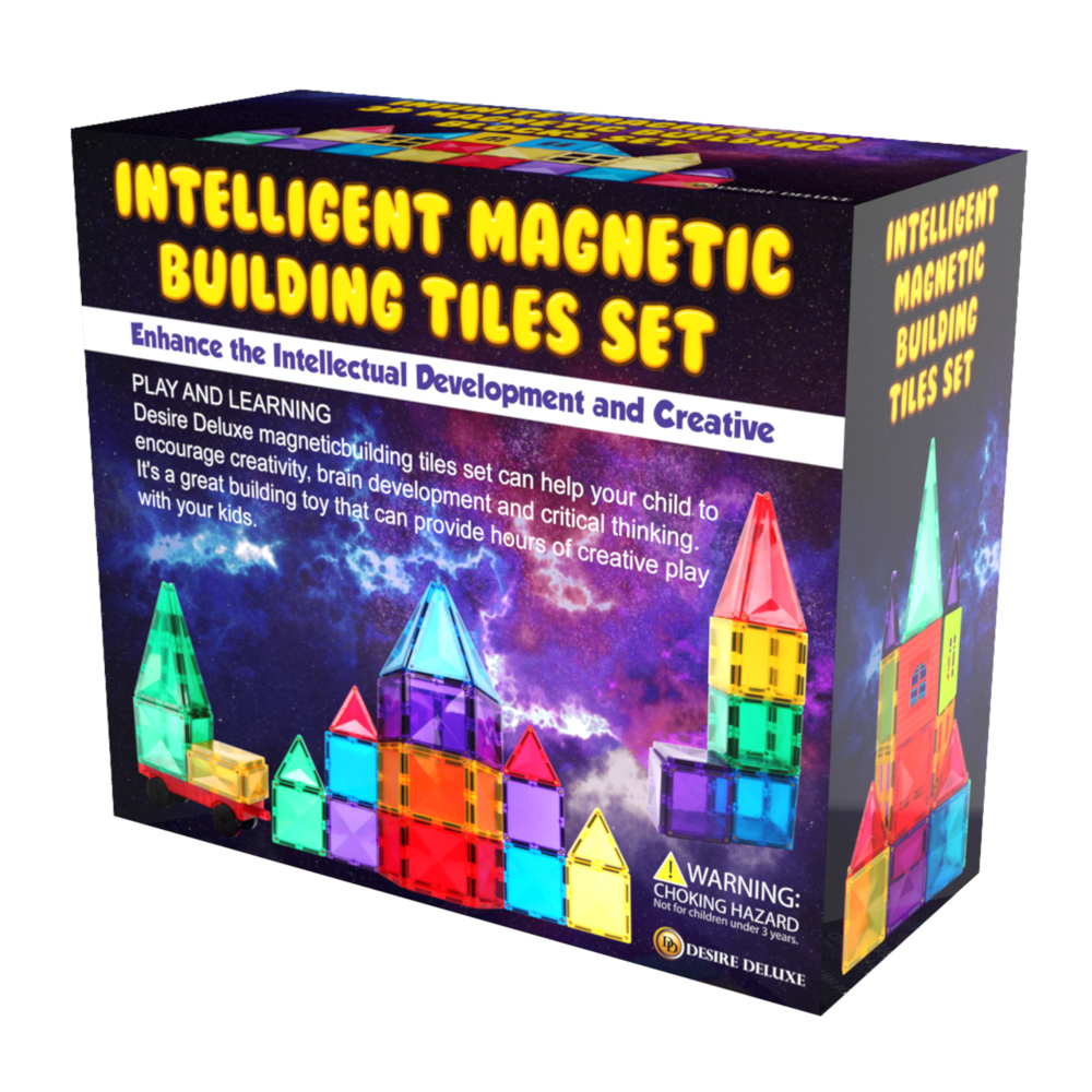 Desire Deluxe - Magnetic Building Blocks Tiles Set Educational Construction Kids Toys for Boys Girls 57 pc
