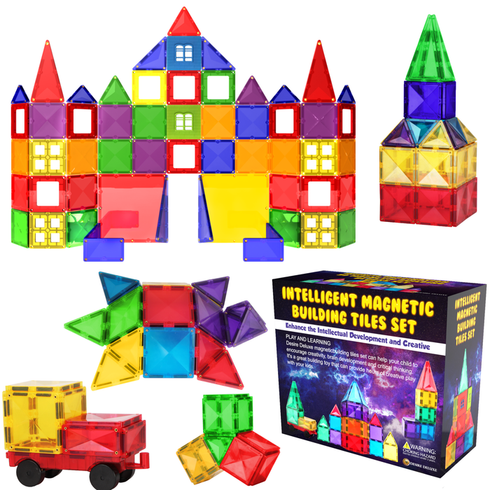 Desire Deluxe - Magnetic Building Blocks Tiles Set Educational Construction Kids Toys for Boys Girls 57 pc