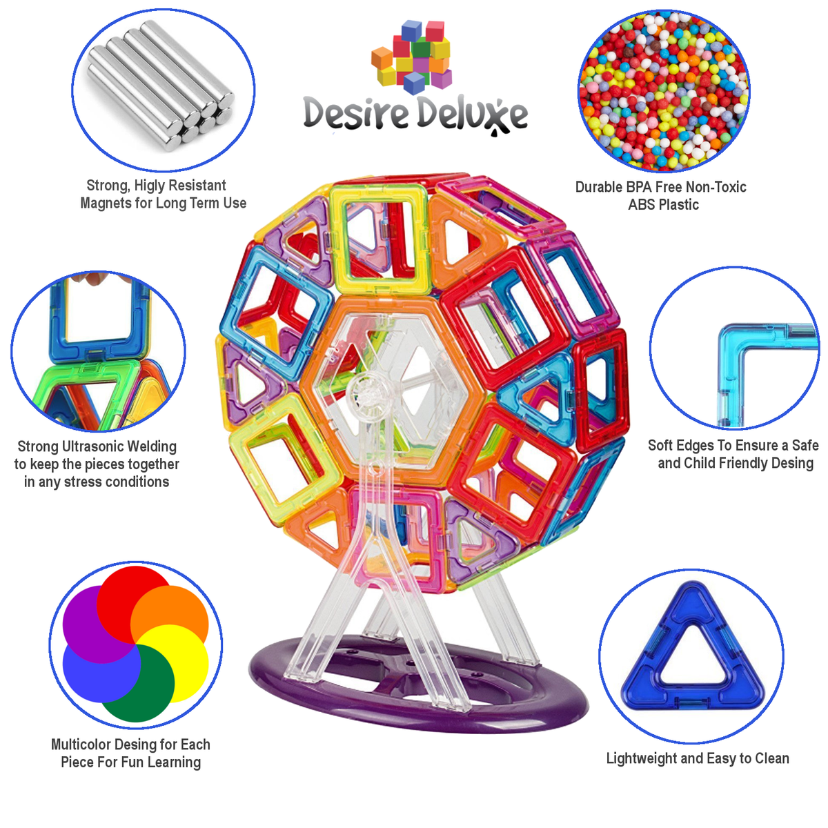 Desire Deluxe - Educational Magnetic Construction Blocks For Children