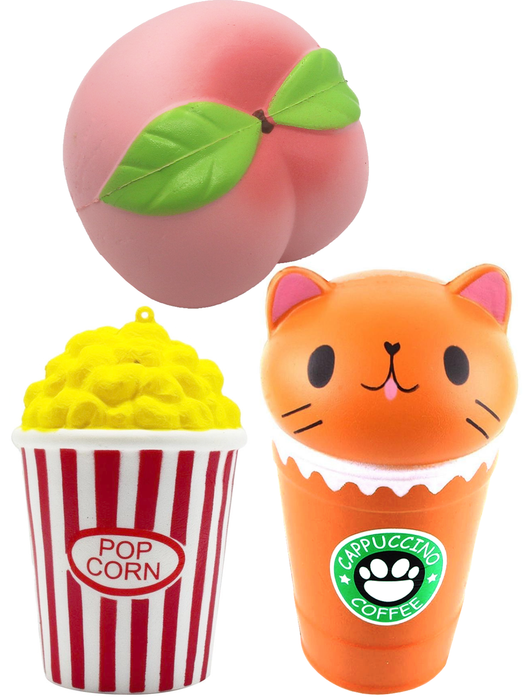 Desire Deluxe - Popcorn, Coffee Cat and Peach Squishes