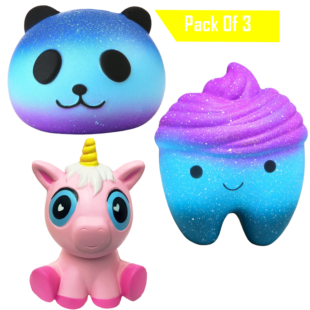 Desire Deluxe Tooth, Unicorn, Panda Pack Squishy Cushion
