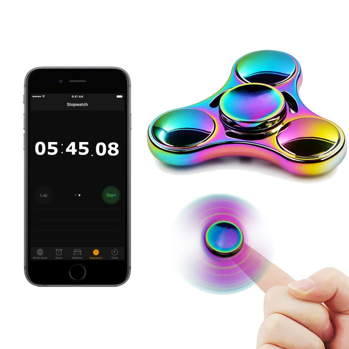 Desire Deluxe - Fidget Spinner Hand Tri Finger Gyro Toy - Stress Relief & Anxiety ADD ADHD