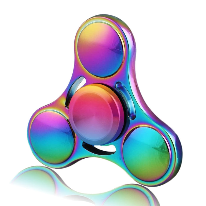 Desire Deluxe - Fidget Spinner Hand Tri Finger Gyro Toy - Stress Relief & Anxiety ADD ADHD
