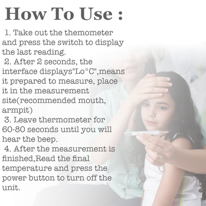 Thermometer for Adults and Kids Digital LCD Baby Body Thermometers for Mouth