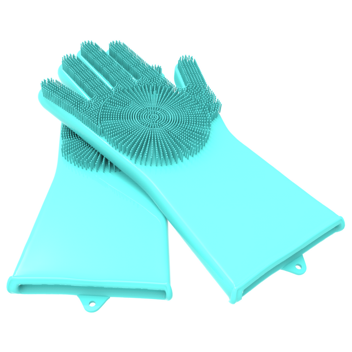 Desire Deluxe - Magic Silicone Gloves Dishwashing Glove Scrubber for Washing Dish, Kitchen, Bathroom
