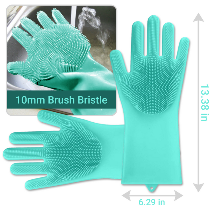 Desire Deluxe - Magic Silicone Gloves Dishwashing Glove Scrubber for Washing Dish, Kitchen, Bathroom