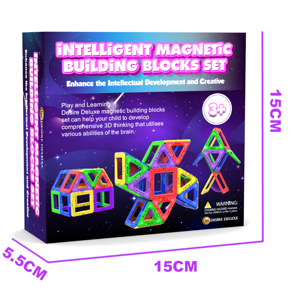 Desire Deluxe - Magnetic Building Blocks 30pc Construction Set for Kids Game STEM Creativity Educational Magnets Toy